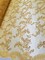 1 Yard Yellow Gold Metallic Flowers Sequins Mesh Lace Fabric for Tablecloths and Costumes